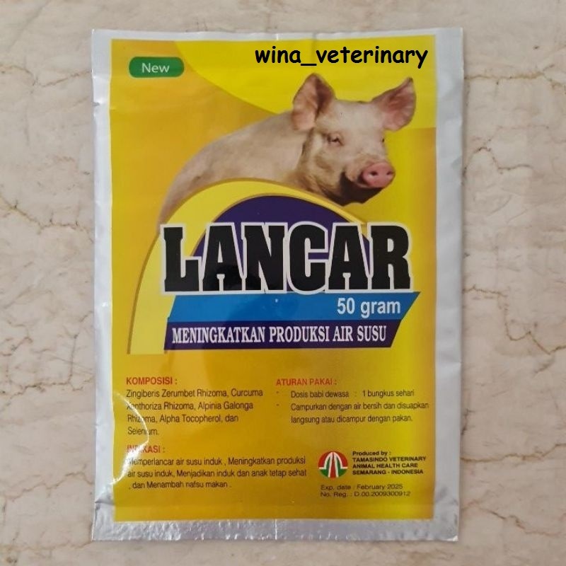 Lancar babi 50 gram jamu peningkat produksi air susu induk babi murah