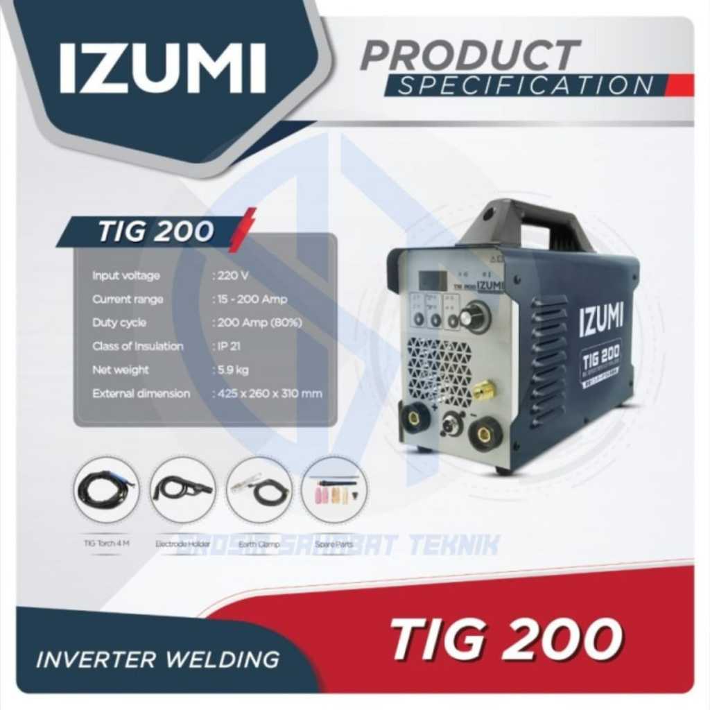 MESIN LAS TRAFO IZUMI TIG200 Pulse Mesin Las Argon Stainless TIG 200A