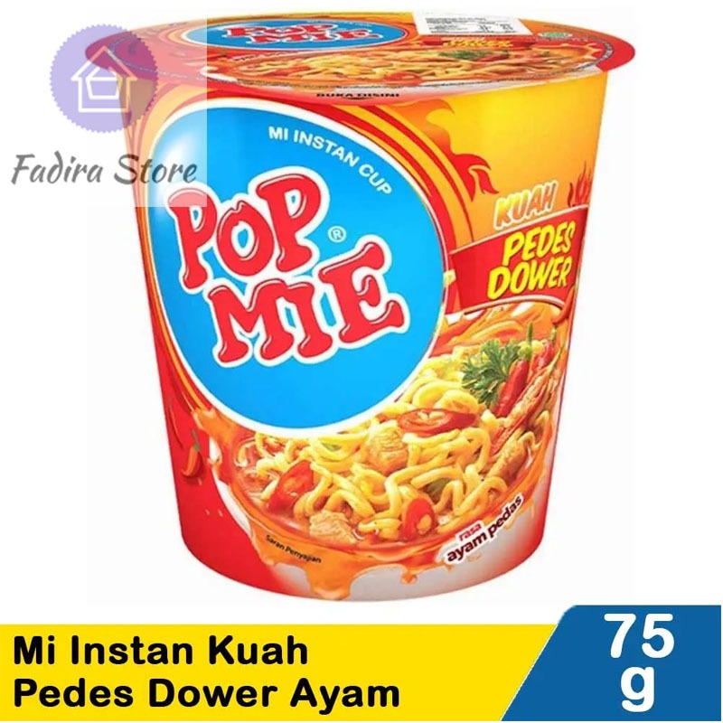 Mie Istant Murah Pop Mie Pedas Ayam Dower 75Gr (1dus)