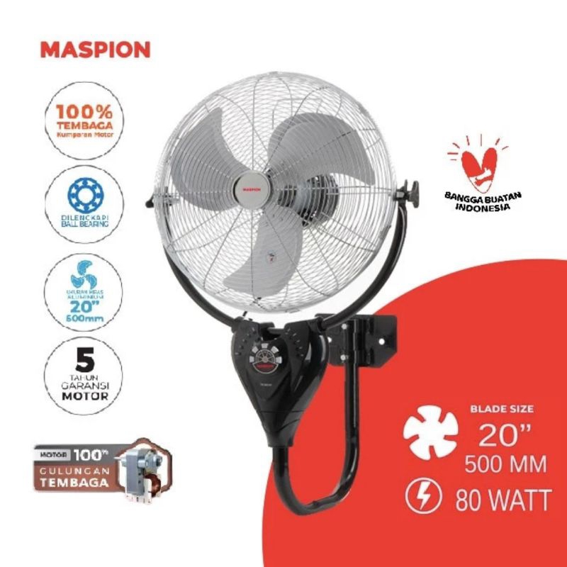 Kipas Angin Maspion PW-2002 RC / PW 2002 Rc KIpas Angin Dinding / Wall Fan Maspion