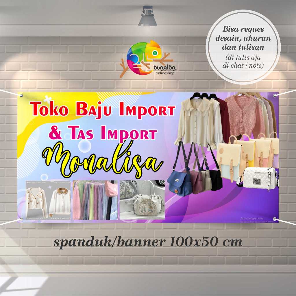 Cetak Spanduk Banner Toko Baju Import Dan Tas Import