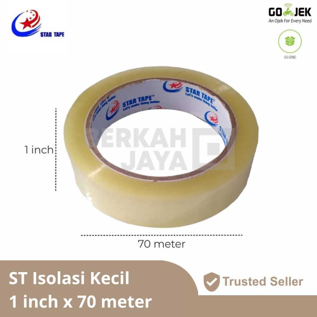 

STAR TAPE ISOLASI BENING 1 INCH x 70 METER LAKBAN KECIL / TAPE / PEREKAT (Lakban ST Bening 1")