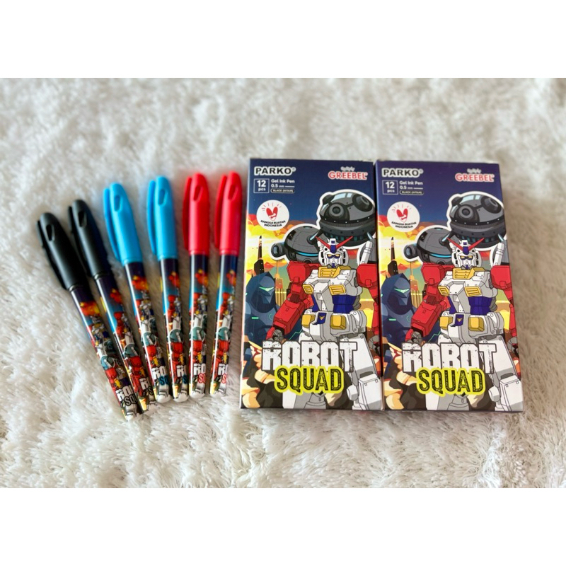 

pulpen greebel parko gel ink pen 0,5mm. ada harga ecer dan grosir