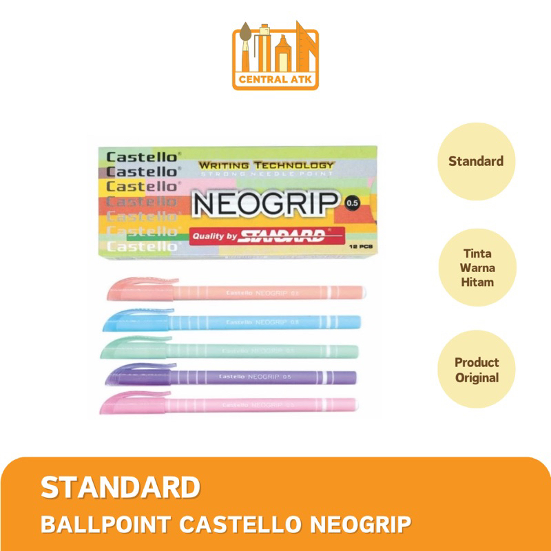 

BOLPEN / BALLPOINT / PULPEN STANDARD CASTELLO NEOGRIP ( 1 PACK )