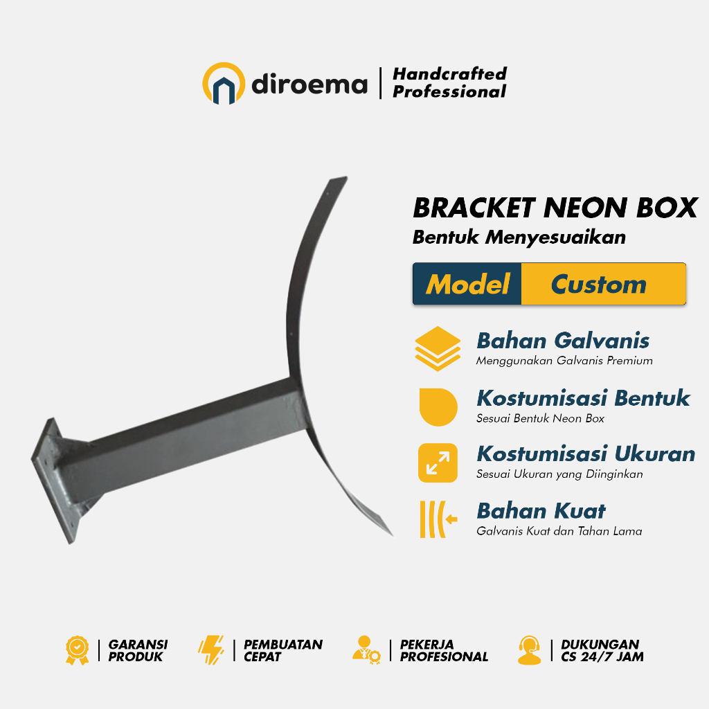 Bracket Neon Box Custom Additional - Diroema