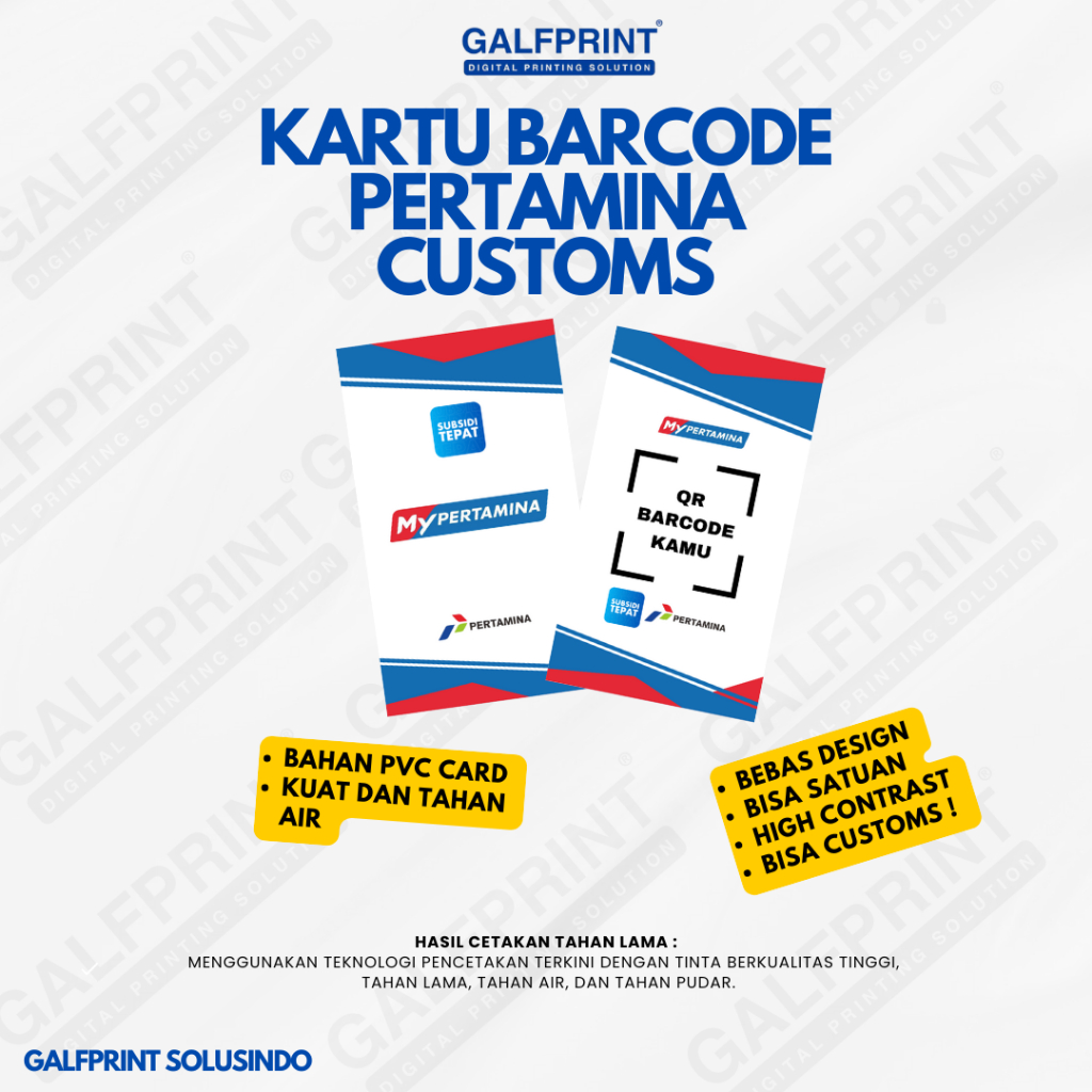 KARTU MY PERTAMINA QR CODE CUSTOM / ID CODE / QR SUBSIDI PERTAMINA BISA CUSTOM