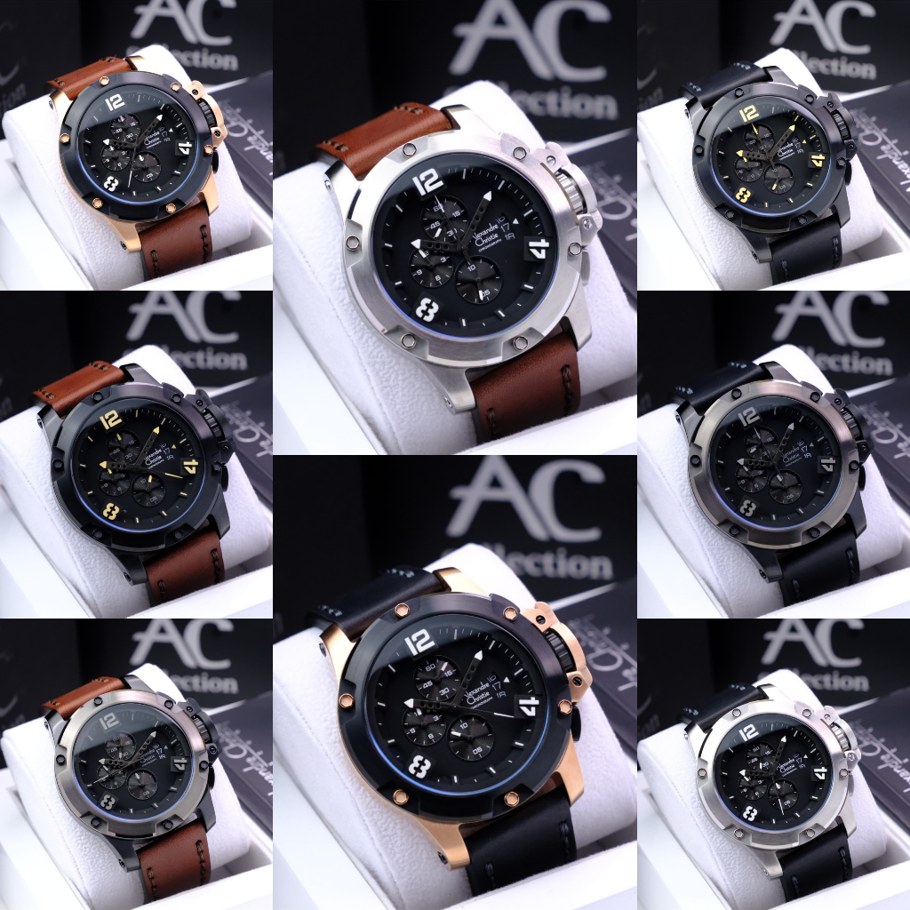 JAM TANGAN PRIA ALEXANDRE CHRISTIE AC 6295 AC6295 BLACK ROSEGOLD BROWN ORIGINAL