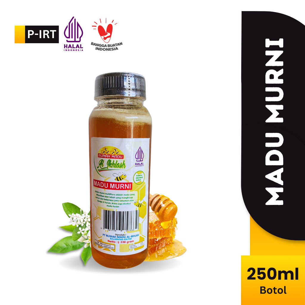 

Madu Al Ikhlas - Madu Murni 100% Multiflora 250 ml Tanpa Campuran Raw Honey