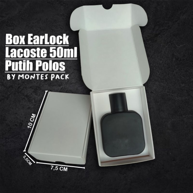 

BOX EARLOCK | untuk botol La coste 50ml | box parfum earlock Putih hitam