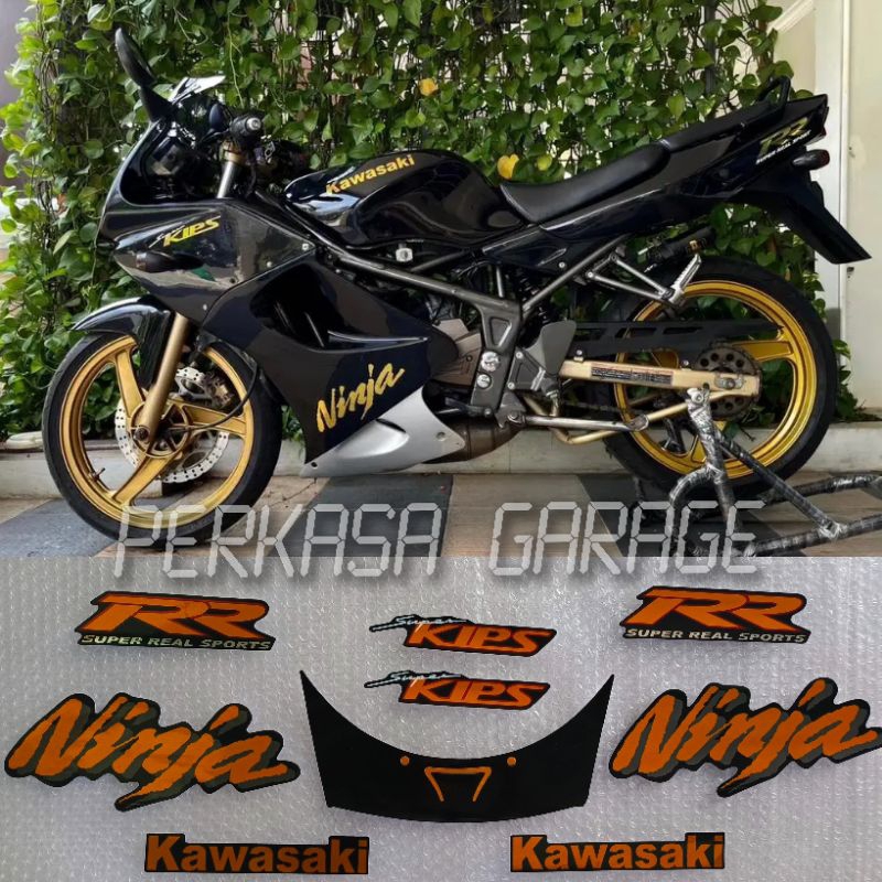 stiker striping NINJA RR OLD CROM warna hitam tahun 2008 berkualitas bagus