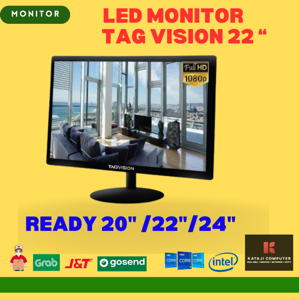 Monitor LED Tagvision 22" VGA + HDMI  Monitor PC, CCTV TV 22 Inch