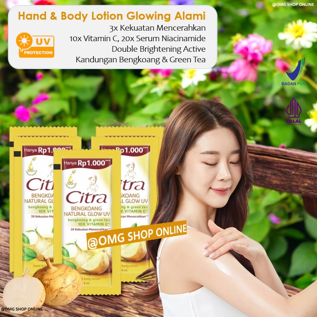 TERMURAH  Hand Body Lotion Whitening Citra Bengkoang Natural Glow UV Kuning Citra Pearly Glow Sunscr