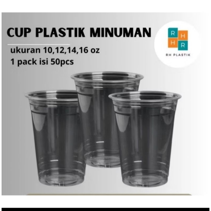 

Cup/Gelas Plastik MP Datar 10,12,14,16oz ISI 50