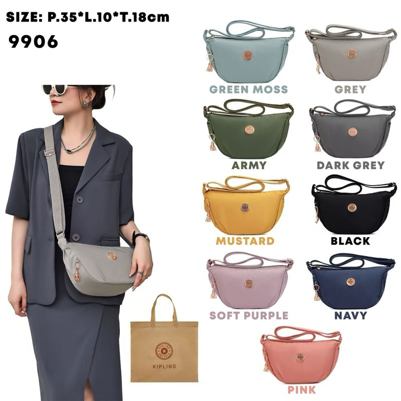 tas selempang wanita/pria kp bulan sabit plus gantungan monyet besi #9906