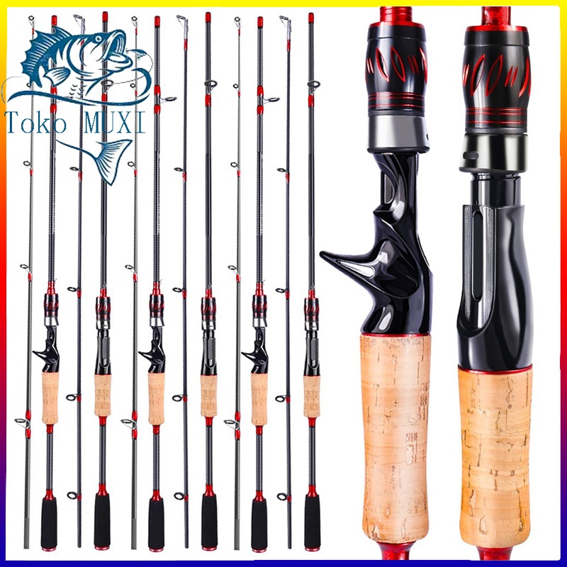 【Lucky Man】Joran Pancing Karbon Hollow Portable Joran Pancing 2 Bagian Spin Casting/bc