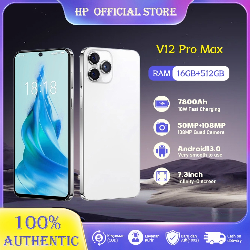 HP VIVO V12 Pro Max ponsel pintar [RAM16GB+ROM512GB/7800mAh/50MP+108MP] smartphone VIVO HP