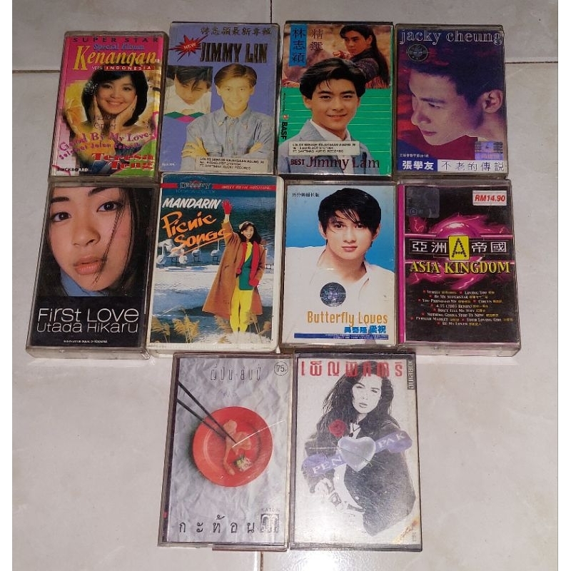 kaset pita TERESA TENG / JIMMY LIN / JIMMY LIN-Best / JACKY CHEUNG / UTADA HIKARU / MANDARIN PICNIC 