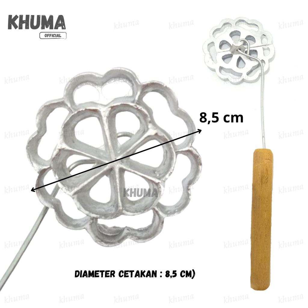 LANTARI / CETAKAN KUE KEMBANG GOYANG BUNGA TUMPUK GAGANG KAYU