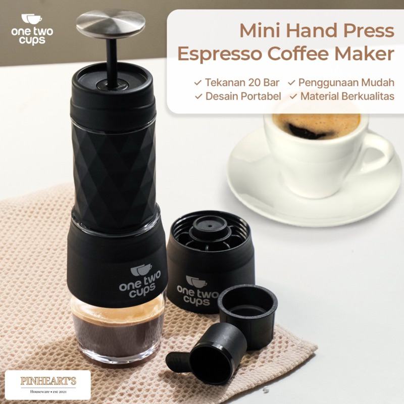 HAND PRESS MINI ESPRESSO ONE TWO CUPS COFFEE MAKER ESPRESSO 3IN1 20 BAR 120ML - HS8439 | MINI PRESS 