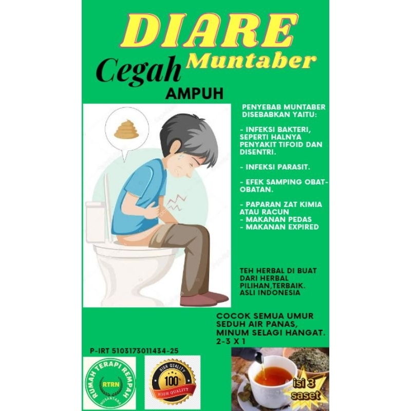 

teh herbal diare ampuh,terbaut dari herbal khusus isi 3 saset.