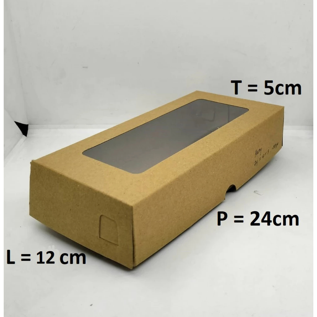 

10pcs BROWNIES BOX KRAFT MIKA 24x12x5cm LAMINASI 365 GS