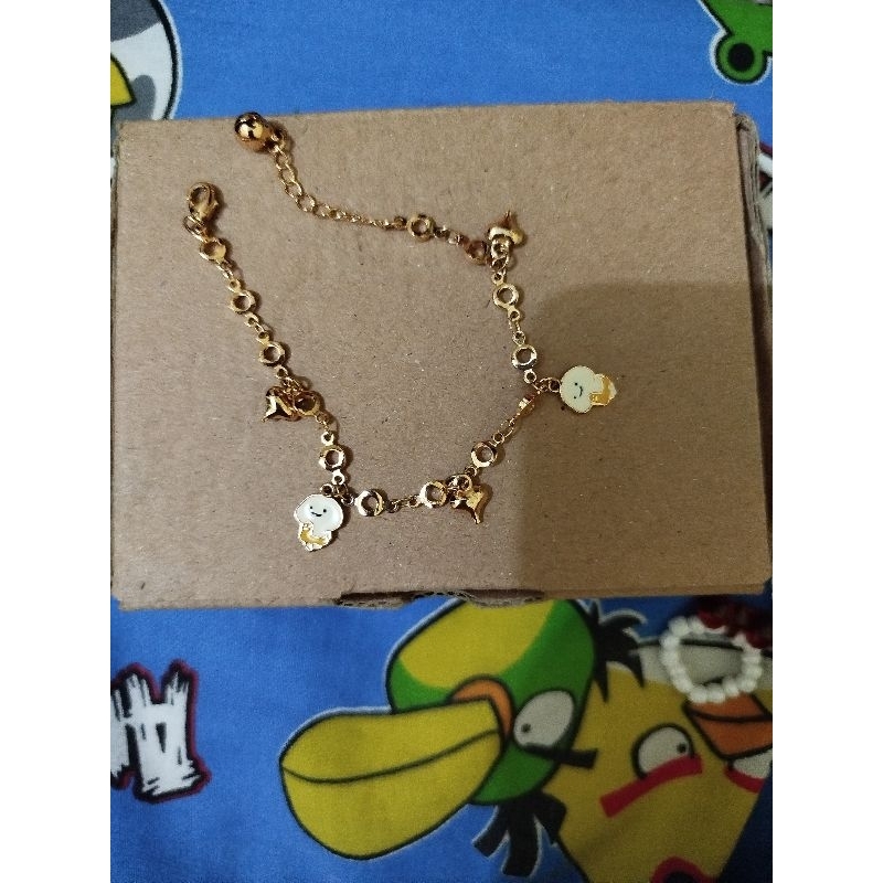 Gelang Titanium Pentol Gold