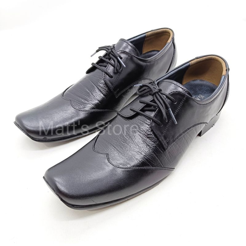 Big size sepatu pantofel tali pria bahan kulit asli 0659 - big size 42 - 46
