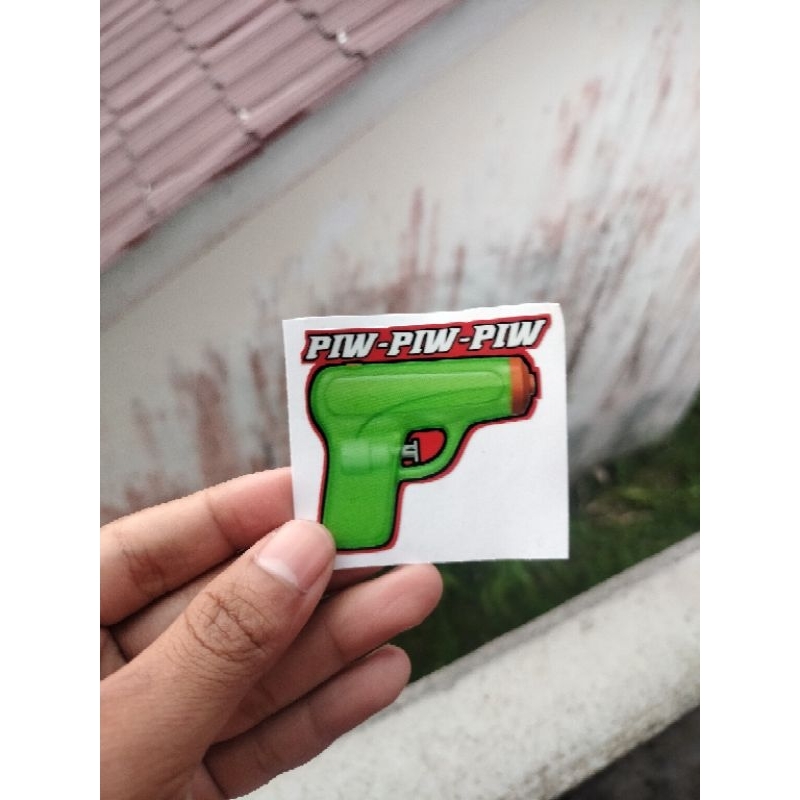 Stiker Pistol Mainan Piw Piw Piw Stiker Piw Piw Piw Stiker Motor Sticker Plat Kt Kualitas Bagus Anti