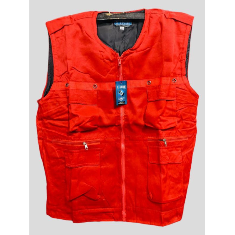 rompi warna merah/ rompi pria wanita/ rompi seragam/rompi wartawan