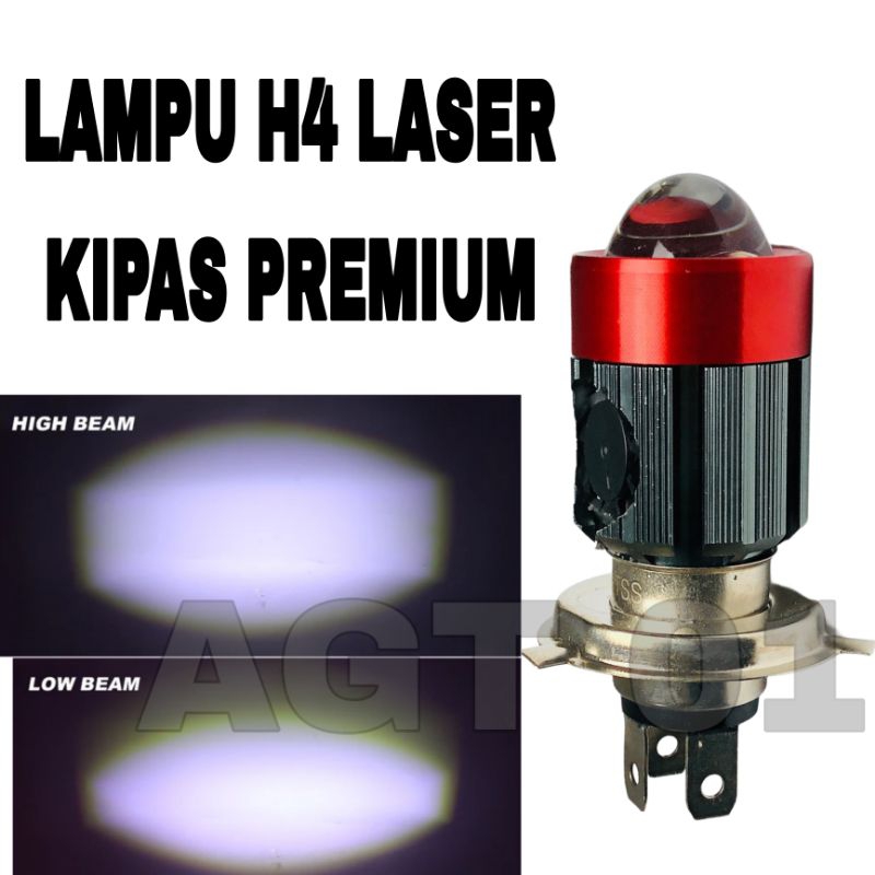 LAMPU UTAMA H4 LASER KIPAS SUPER BRIGHT / LAMPU UTAMA MOBIL MOTOR SOCKET H4 / LAMPU MOTOR DAN MOBIL 