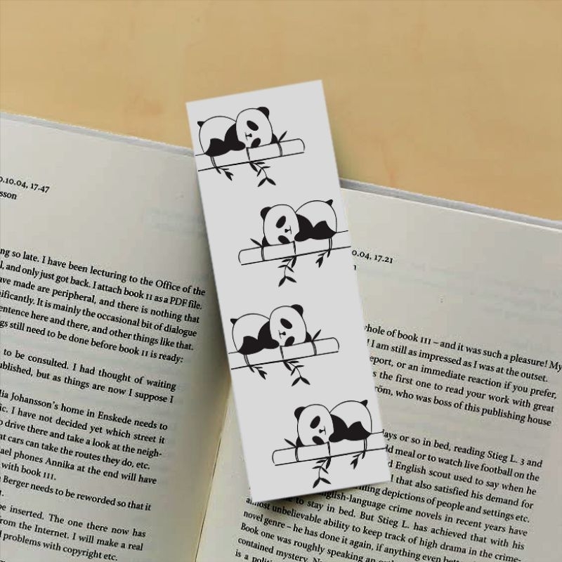 

[15 PCS] Tema Panda Bookmark Estetik Lucu Penanda Buku Pembatas Buku