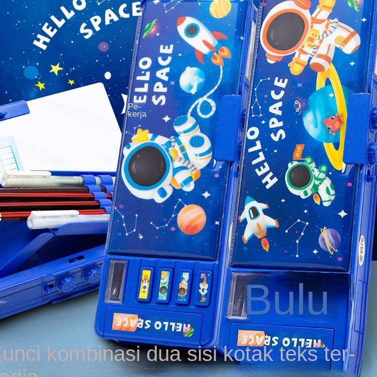 

ART M1C4 Kotak alat tulis Astronot Pria Kotak pensil kata sandi multifungsi yang cocok untuk siswa kelas 13 TK