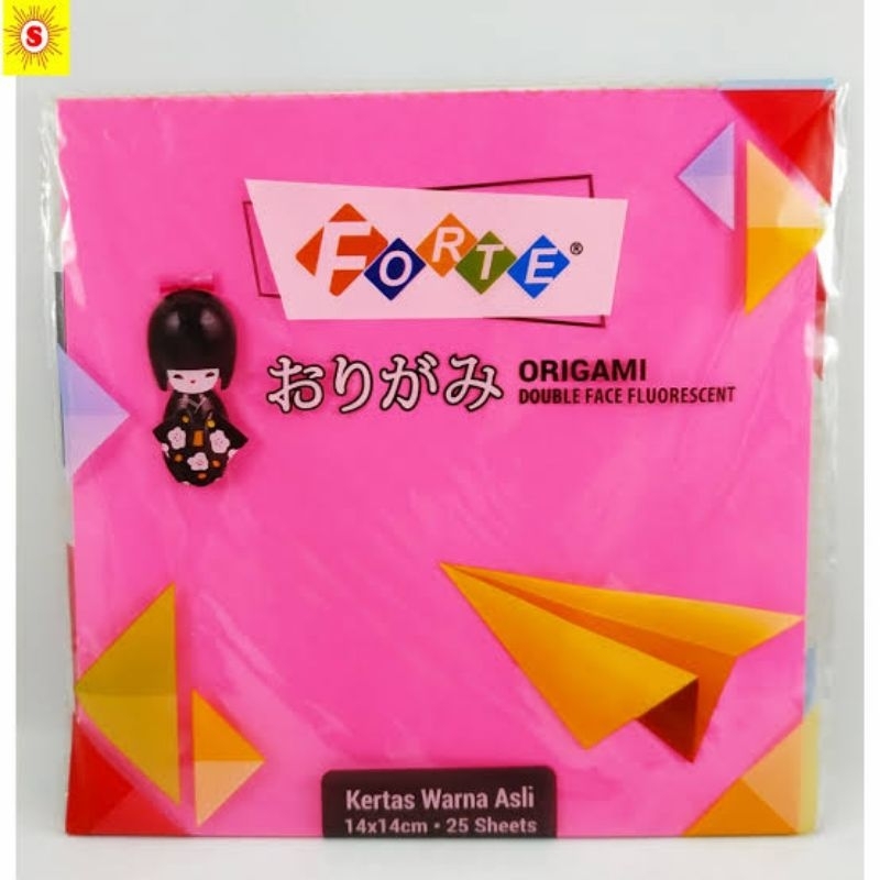 

kertas lipat origami Forte ukuran 14x14cm 1 pack isi 25 lembar