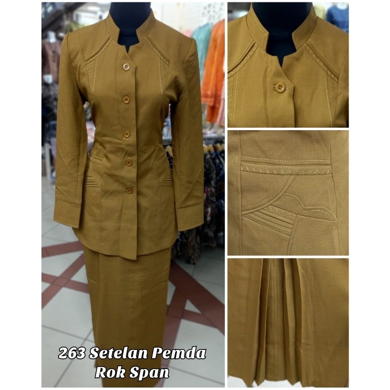 stelan baju pemda lokal seragam guru dinas pns berbahan polyester