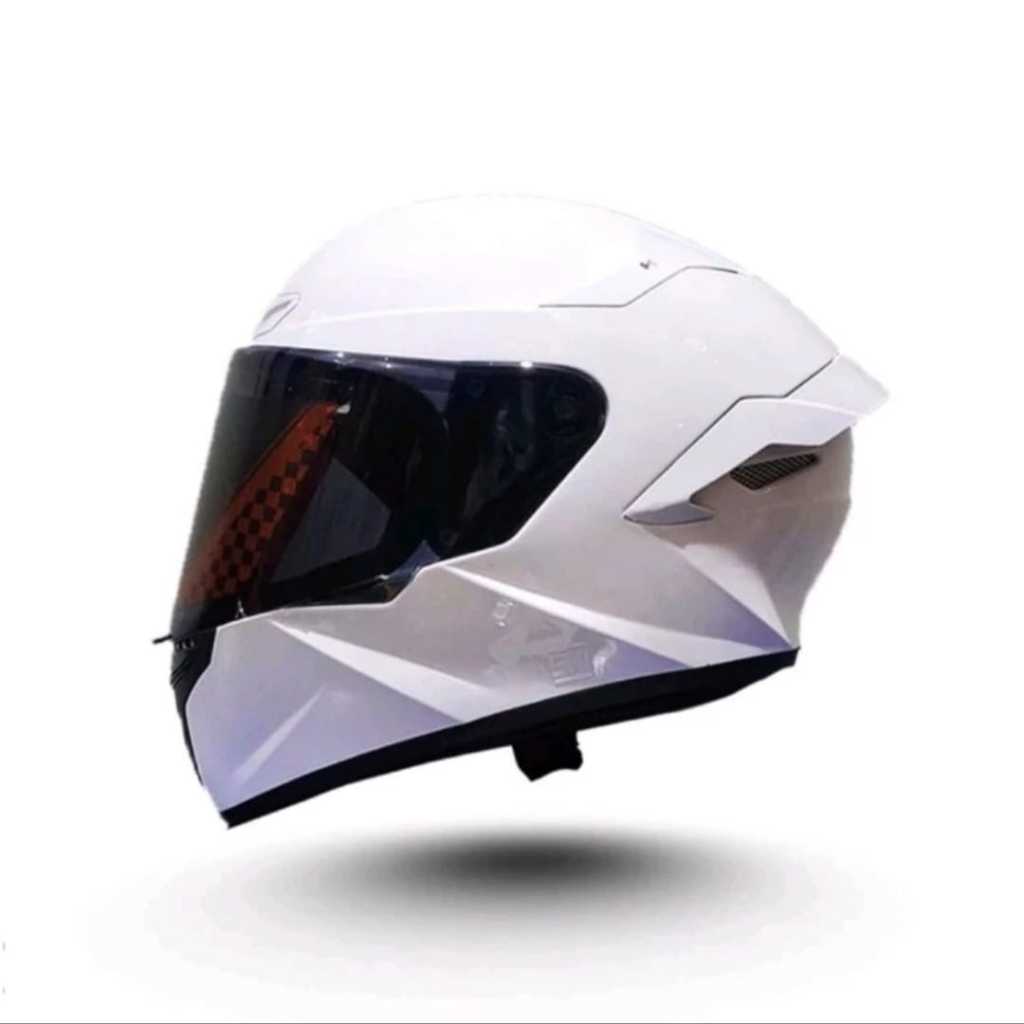 Helm Fullface KBR tt course putih paket ganteng pria wanita dewasa identik kyt ttc
