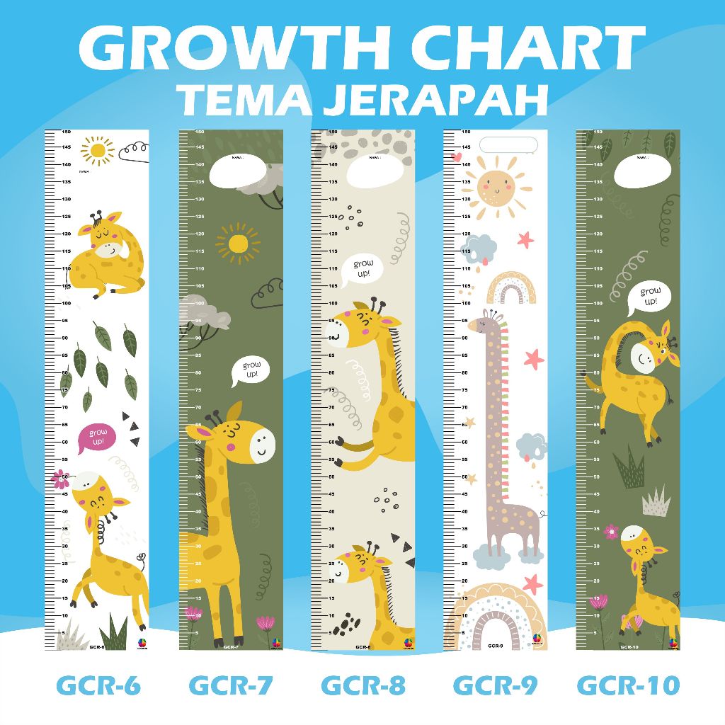 Growth Chart Anak - Pengukur tinggi badan anak tema Jerapah