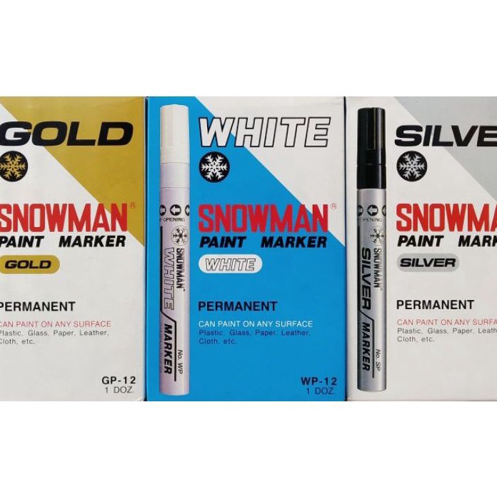 

Cashback Spidol Snowman Paint Marker WhiteGoldSier 1pak12pcs