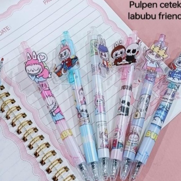 

Beli 12 pc PEN GEL CETEK KLIK KUROMI MELODY HELLOKITTY PENA BALLPEN LOTSO LABUBU