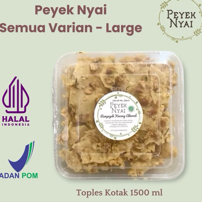 

KUALITAS TANPA KOMPROMI PEYEK NYAI Rempeyek Semua Varian LargeToples 15 ml Peyek Kacang Peyek Teri Medan Peyek Udang Rebon Peyek Teri Cabai Rawit Peyek Kacang Hijau Peyek Kedelai Hitam Peyek Almond Peyek Mede Peyek Kacang Cabai Ra