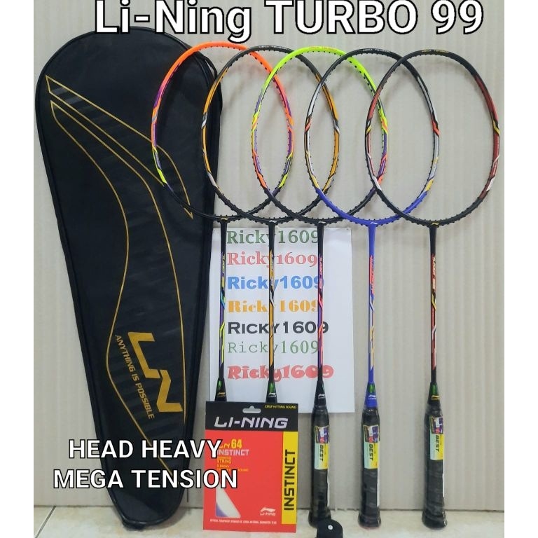 ART D8C3 RAKET BADMINTON LINING TURBO 99  MEGA TENSION UP TO 3 LBS  HEAD HEAVY  ORIGINAL LINING