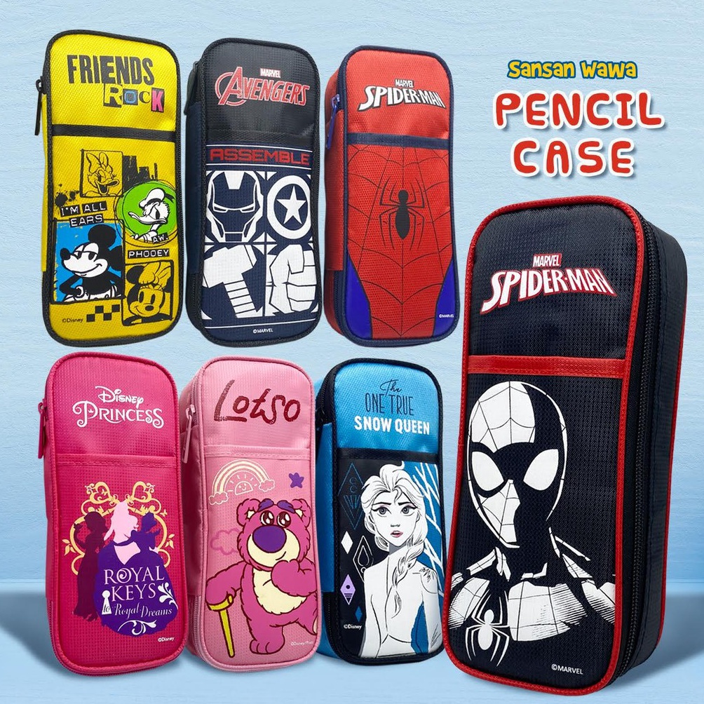 

ART C5D Disney Marvel Pencil Case Tempat Pensil Multifungsi Lotso Spiderman Princess