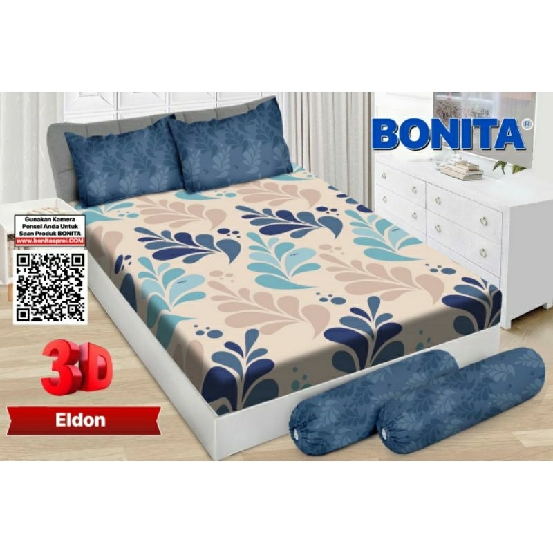 Sprei Bonita No 1 King Size 180x200 B4 Sarung Bantal Motif Minimalis Kotak Bunga Karakter Unik Alvin