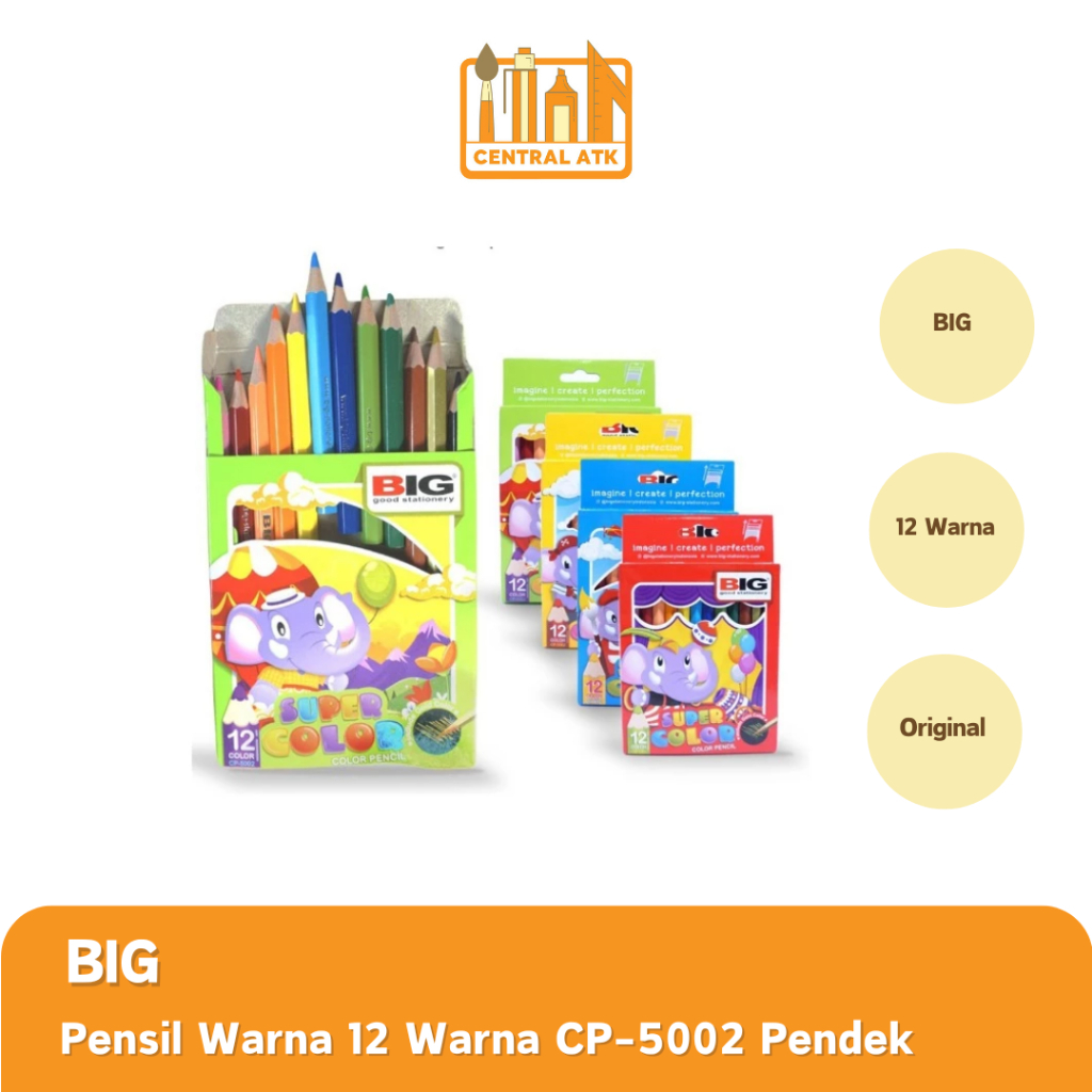 

PENSIL WARNA/ COLOUR PENCIL BIG 12 WARNA CP-5002 PENDEK