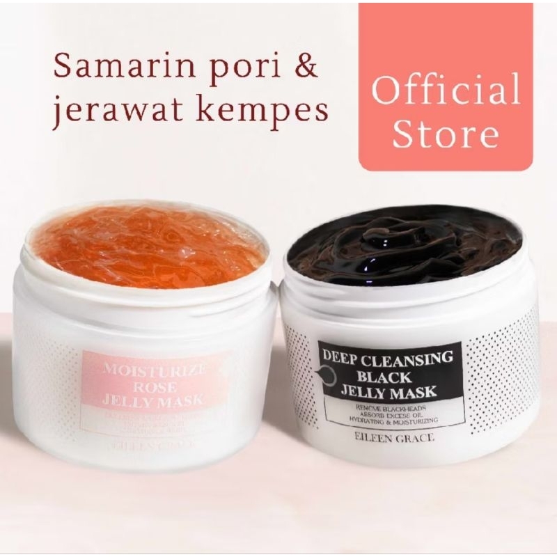 [FREE GIFT PROMO] EILEEN GRACE MOISTURIZE ROSE JELLY MASK & DEEP CLEANSING BLACK JELLY MASK 300ML BP