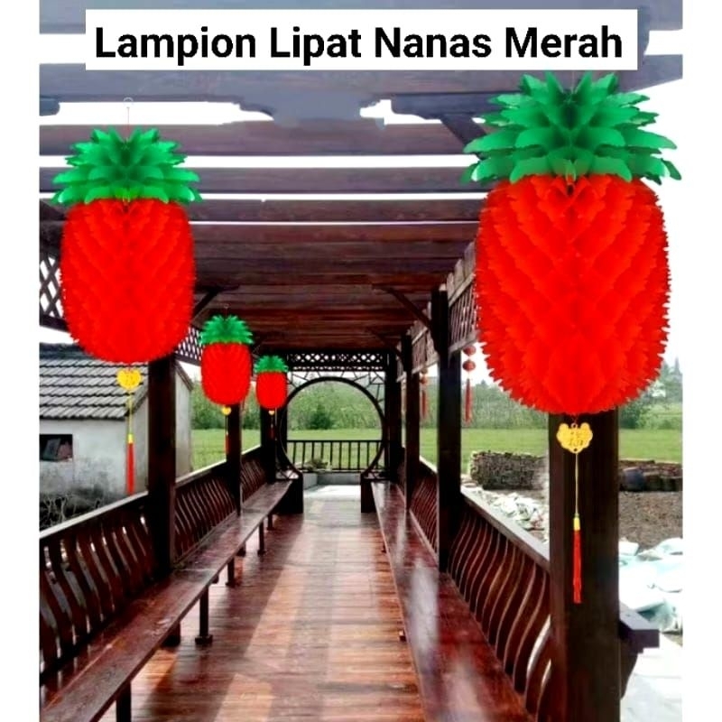 Lampion Imlek Nenas Lampion Natal Lampion Dekorasi Hiasan Gantung Imlek Natal Lampion Honeycomb