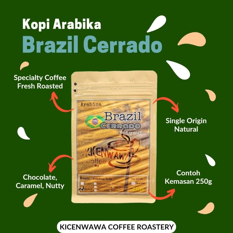 

Biji Kopi Brazil Cerrado 250gr / Specialty Coffee / Biji Kopi Premium