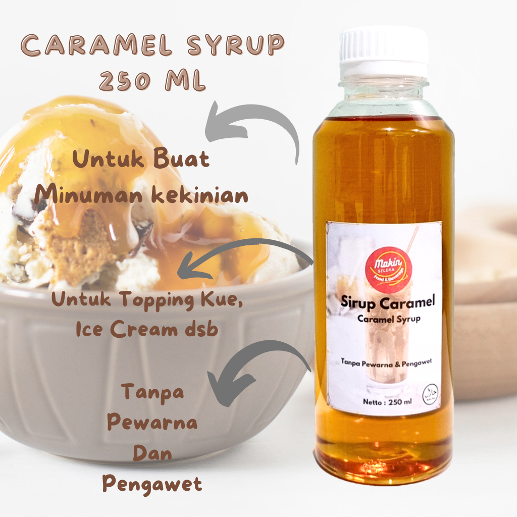 

Sirup Caramel 250 ml Caramel Syrup For Coffe, Tea And Cake Sirup Caramel Untuk Kopi COD Makin Selera