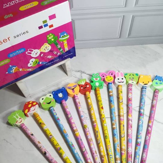 

Mega Pensil penghapus 1box24setpensil unikpensil stippensil hapusan
