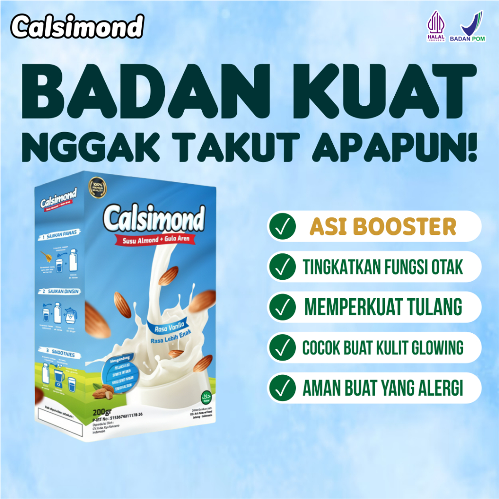 

Calsimond Susu Almond ASI Booster Menyokong Pertumbuhan Anak, Gratis Ongkir COD!