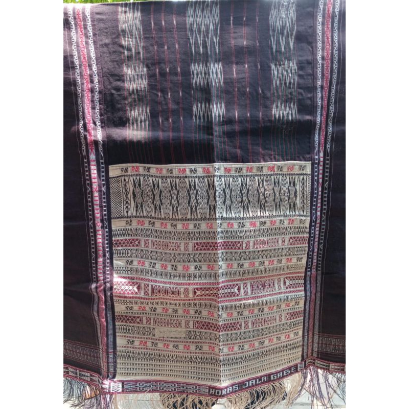 jual Ulos Ragi Hidup/pucca/ pasamot Tenun TANGAN asli Tarutung Sirat besar warna kehitaman